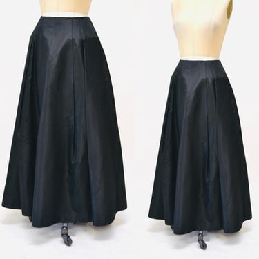 Vintage Black Ball Gown Skirt Black Long Evening Gown Crinoline Skirt// Black Gown Long Skirt with Crinoline Small Medium Scott McClintok 