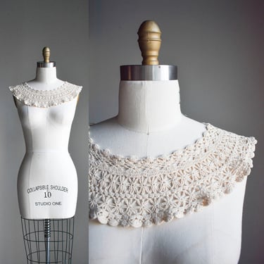 Vintage White Crochet Collar 