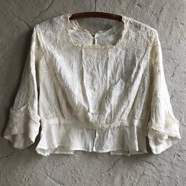 Edwardian Embroidered Blouse, Bodice, Historical Period Clothing, Damages, Restoration Project 