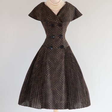 Iconic 1950's New Look Cotton Voile Dress From Neusteters / Small