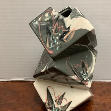 1980s Signed Ceramic Funky Vase 