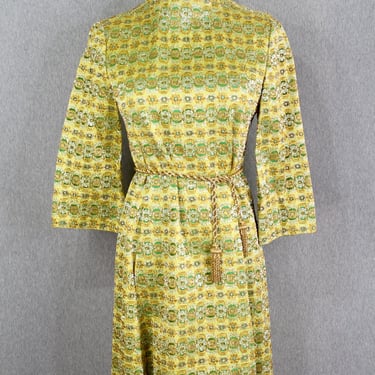 1960s 60s - Bellciano New York - Green Lame Cocktail Dress - Mid Century Modern - Mini Dress 