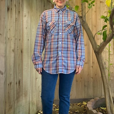 Vintage 1980’s Levi’s Blue Plaid Button Down. 