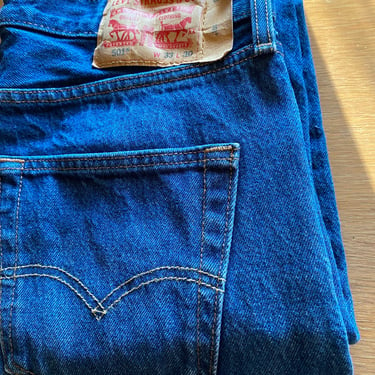 LEVIS 501’s jeans button fly dark indigo denim Men’s workwear unisex boyfriend fit 100% cotton size 32” waist 
