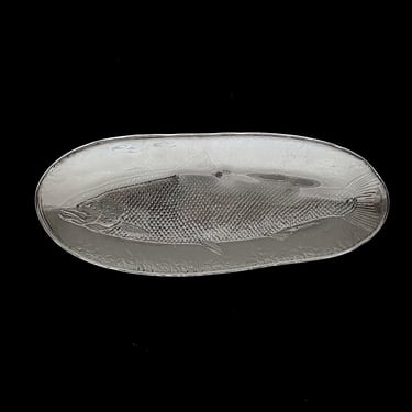 Vintage Modernist Modern Kosta of Sweden Art Glass Party Marina Fish Platter 18.75" Long 1970s Boda Goran Warff Scandinavian Design 