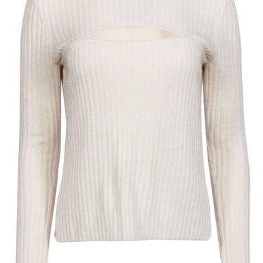 Frame - Cream Ribbed Sweater w/ Cutouts Sz M