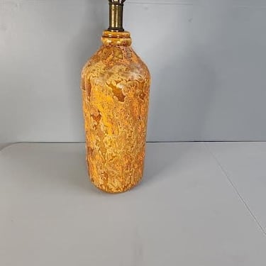 Mid Century Drip Glaze Fat Lava Pottery Lamp 