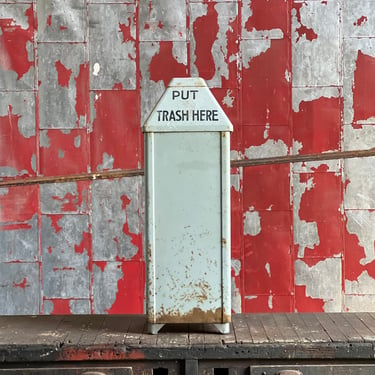Vintage Industrial “Push” Bennett Mfg Waste Receptacle Garbage Can 