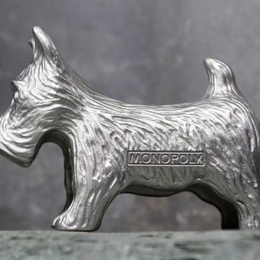 Large Metal Monopoly Scottie Dog Paperweight - Rich Uncle Penny Bags Paperweight 