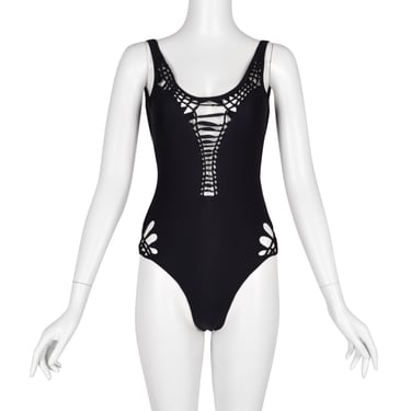 Jean Paul Gaultier Vintage SS 2001 Black Knotted Cutout Swimsuit