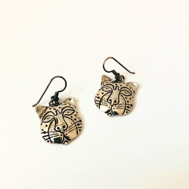 Laurel Burch Silver Leopard Earrings 