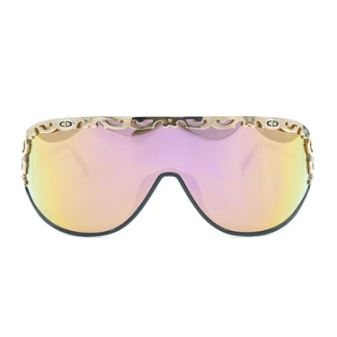 Christian Dior Gold Framed Shield Sunglasses