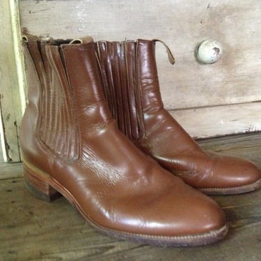 Leather Chelsea Ankle Boots Cigar Brown 