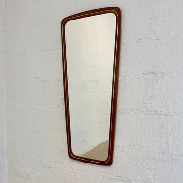 Danish Oblong Mirror  with Metal Details - #A1703