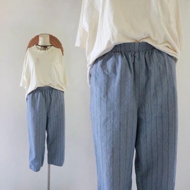 micro stripe crop pants 27-31 - vintage 90s y2k womens striped minimal cropped trousers size small 