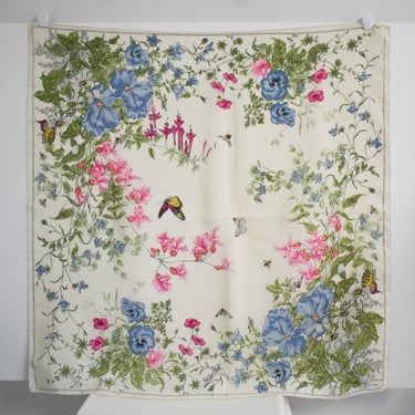 Vintage Cream Floral Scarf 