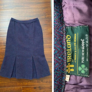 Vintage 1980’s Purple Wool Pleated Skirt 