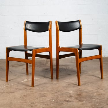 Mid Century Danish Modern Dining Chairs Set 2 Teak Erik Buch Black Denmark M