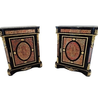 Pair of Napoleon III Second Empire Boulle Style Cabinets 