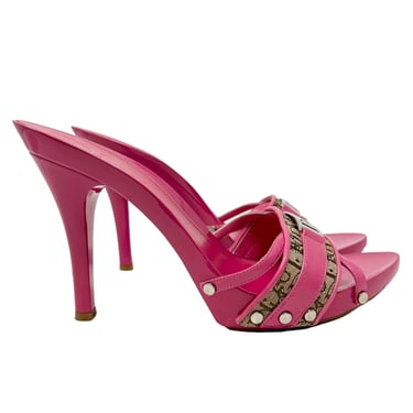Dior Pink Logo Platform Heels
