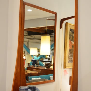 Elegant Large Pedersen & Hansen Teak Wall Mirror w/ Shelf