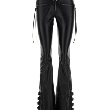 Courreges Woman Black Nappa Leather Pant