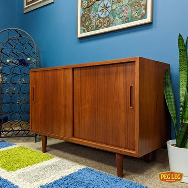 Small-scale Danish Modern teak credenza by Poul Hundevad