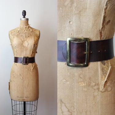 1950s WIDE leather brass belt xs | new summer 
