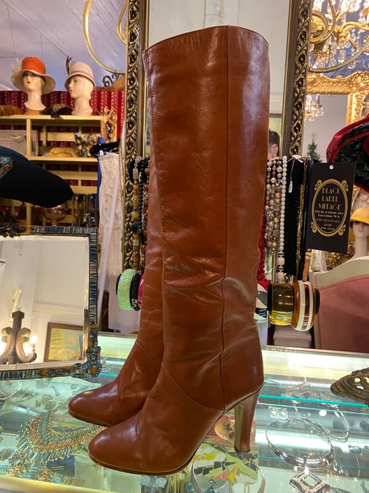 70s knee high boots best sale