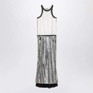 The Attico White/Silver Midi Dress With Sequins Women