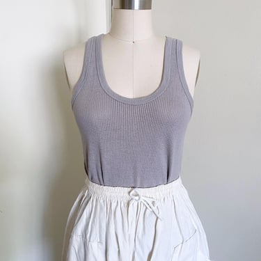 Vintage Gray Cotton Mesh Tank Top 