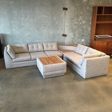 1980's Vintage Fully Restored Sectional with Matching Corner Table & Coffee Table