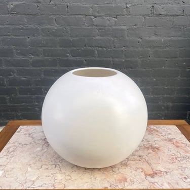 Vintage Mid-Century Modern White Ceramic Sphere Planter, c.1960’s 