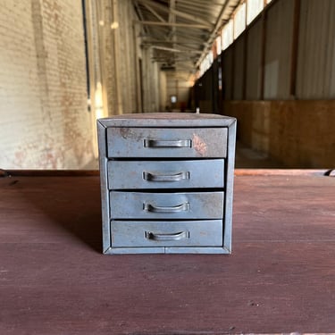 Vintage 4 Drawer Tools Parts Cabinet 