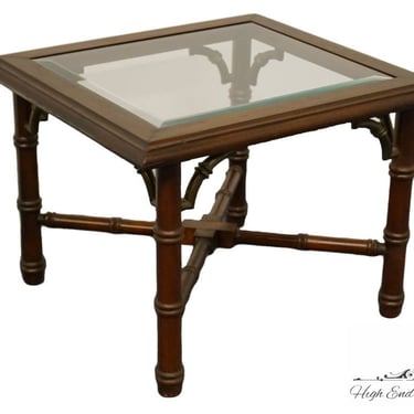 Lane Furniture Altavista, Va Asian Inspired Faux Bamboo 22x20" Accent End Table W. Glass Top 