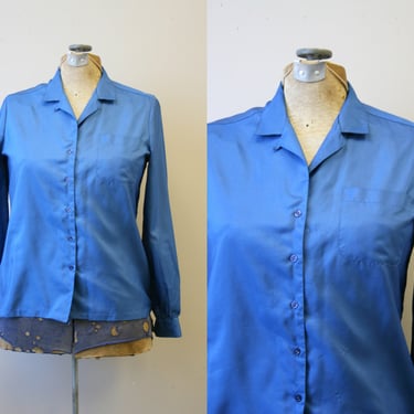 1970s Silkhana Supreme Blue Blouse 