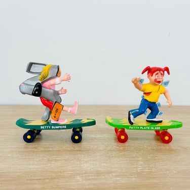 Vintage 1986 Skateboard Smack Ups by Playtime Lot of 2 Patty Plate Glass and Betty Bumpers 