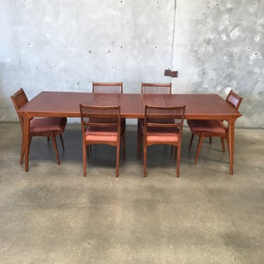 Mid Century Dining Table Set by John Von Koert for Drexel Circa 1950's