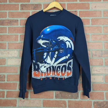 Vintage 90s NFL Denver Broncos Football ORIGINAL Crewneck Sweatshirt - Small / Medium 