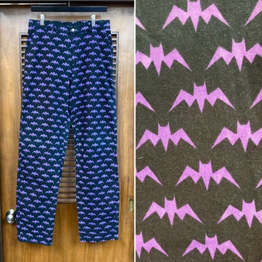 Vintage 1980’s w31 “Life’s A Beach” Batman Logo Surf Skate New Wave Pants, 80’s Vintage Clothing 