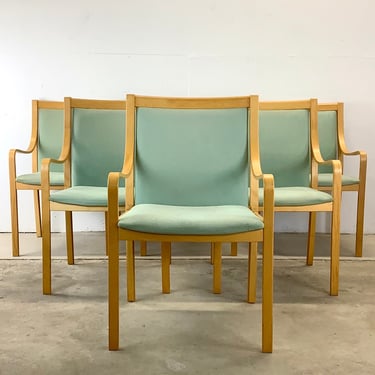 Scandinavian Modern Bentwood Dining Chairs by Vatne Mobler- Six 