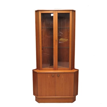 Vintage Wooden Cabinet | Mid Century English Teak Turnidge of London Corner Cabinet 