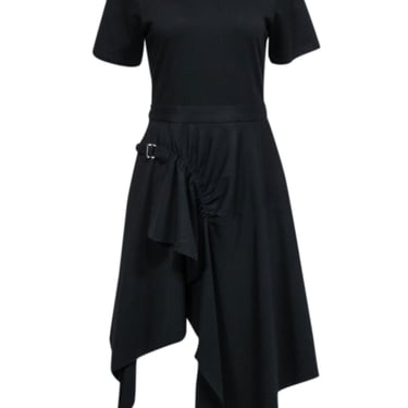 3.1 Phillip Lim - Black Short Sleeve Dress w/ Ruched Bottom Detail Sz 4