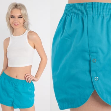 80s Shorts Turquoise Shorts Blue Summer Jogging Shorts Running High Waisted Retro Shorts Gym Shorts Vintage 1980s Small Medium 