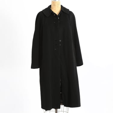 Vintage 50s black cashmere wool coat 