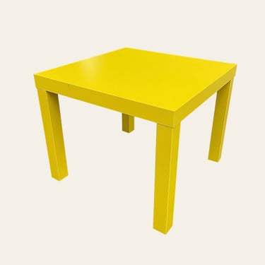 Vintage Parsons Table Retro 1990s Contemporary + IKEA + Lack + Yellow + Square Top + End Table + Modern Furniture + Small Coffee Table 