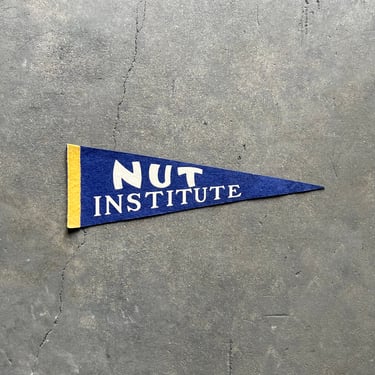 Vintage ‘Nut Institute’ Novelty Felt Souvenir Pennant 