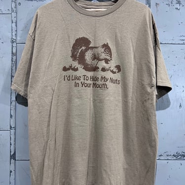 2000s, Size XL Y2K funny saying humor squirel nuts  graphic t shirt 