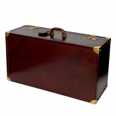Vintage Burgundy Bottega Veneta Leather Suitcase