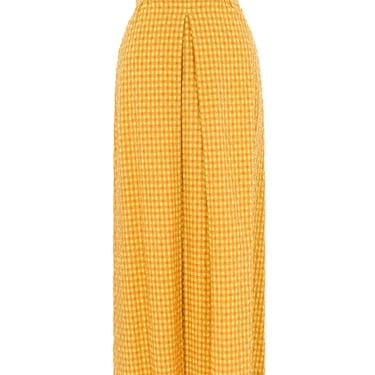 Romeo Gigli Seersucker Gingham Midi Skirt